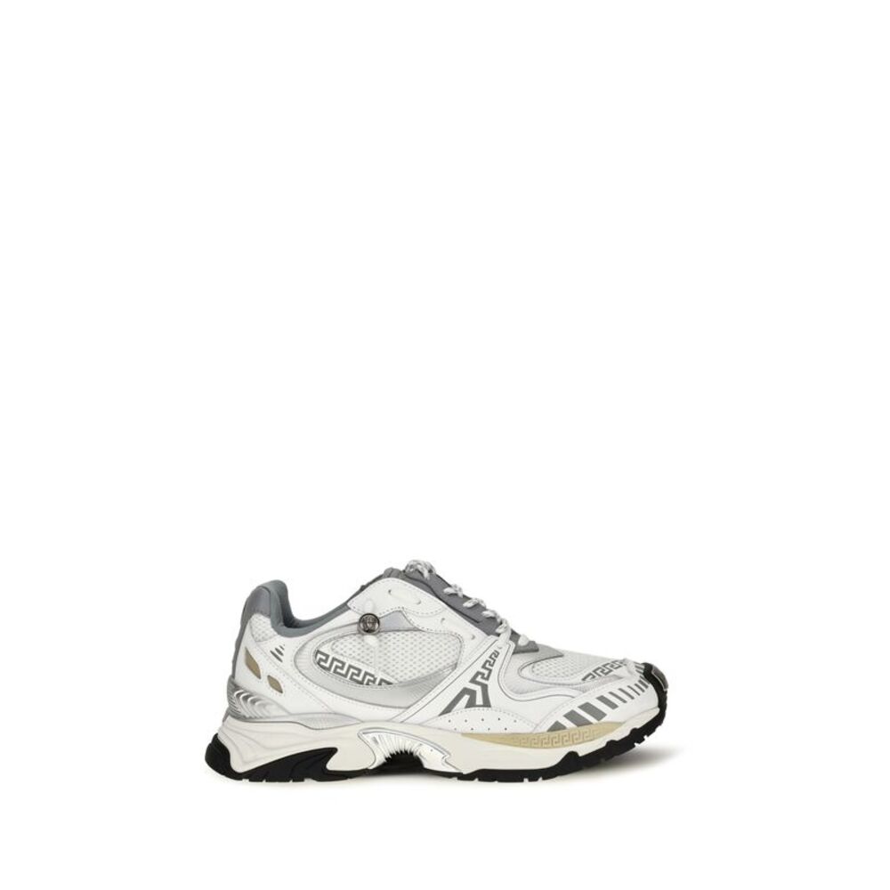 Versace Men Icaro Sneakers In Fabric, Mesh And Leather